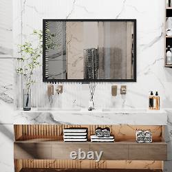 120 x 76cm Extra Large Wall Mirror Full Length Mirror Black for Bedroom Bathroom