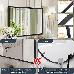 120 x 76cm Extra Large Wall Mirror Full Length Mirror Black for Bedroom Bathroom