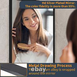 120 x 76cm Extra Large Wall Mirror Full Length Mirror Black for Bedroom Bathroom