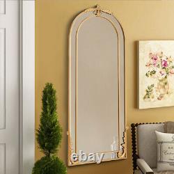 180cm Full Length Large Rustic Metal Arched Wall Mirror Garden In/Outdoor Décor
