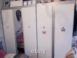 2 x White large triple/double wardrobes with locks/mirror. Pick up NEWPORT NP20