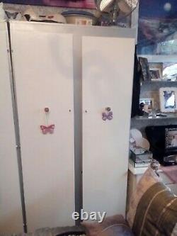 2 x White large triple/double wardrobes with locks/mirror. Pick up NEWPORT NP20