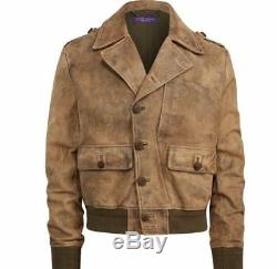 $3,995 Ralph Lauren Purple Label Italy Mens Peaston Leather Skeet Bomber Jacket