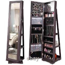 3-in-1 Lockable Large Capacity Jewelry Organizer with Full Length Mirror