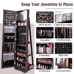 3-in-1 Lockable Large Capacity Jewelry Organizer with Full Length Mirror