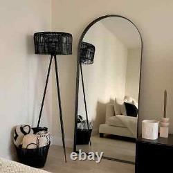 ARCUS FULL LENGTH ARCHED BLACK LARGE METAL MIRROR 180 x 90cm