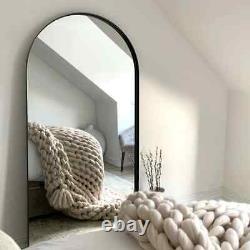 ARCUS FULL LENGTH ARCHED BLACK LARGE METAL MIRROR 180 x 90cm