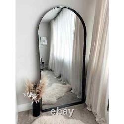 ARCUS FULL LENGTH ARCHED BLACK LARGE METAL MIRROR 180 x 90cm