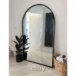 ARCUS FULL LENGTH ARCHED BLACK LARGE METAL MIRROR 180 x 90cm