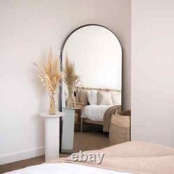 ARCUS FULL LENGTH ARCHED BLACK LARGE METAL MIRROR 180 x 90cm