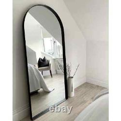 ARCUS FULL LENGTH ARCHED BLACK LARGE METAL MIRROR 180 x 90cm