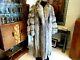 Authentic Glam Silver Fox Full Length (52) Coat With Directional Sleeves Sz L/xl