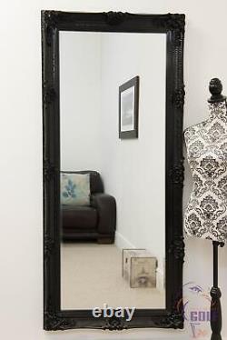 Abbey Large Black Vintage Style Mirror Full Length 5Ft5 x 2Ft7