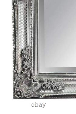 Abbey Large Full Length Shabby Chic Vintage Leaner Mirror Silver 32 X 68