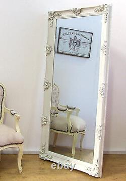 Abbey Large Ornate Full Length Vintage Wall Leaner Mirror Cream 165cm x 79cm