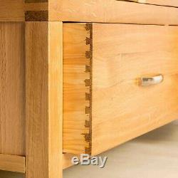 Abbey Light Oak Large Triple Wardrobe with Drawers & Mirror Solid Wood Bedroom