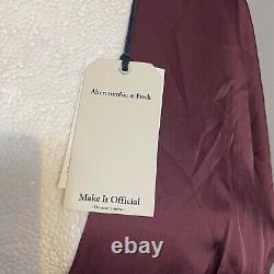 Abercrombie and fitch Flutter Sleeve Satin Maxi Dress L