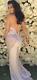 Agent Provocateur Soiree Emie Blush Gown Silk Lace Dress M L Full Length Maxi