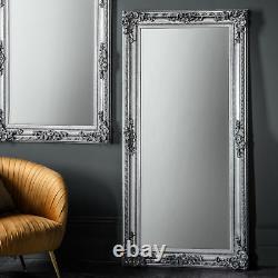Alton Large Silver shabby chic Full Length Wall Hung Floor Mirror 170cm x 83cm