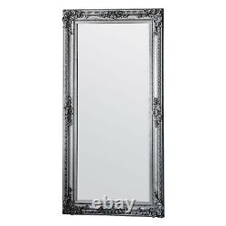 Alton Large Silver shabby chic Full Length Wall Hung Floor Mirror 170cm x 83cm