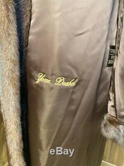 Amazing Macy's Fur Salon 50 Full Length Brown Ranch Mink Fur Coat Large 10 12