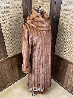 Amazing Zinman Whiskey Brown Full Length 50 Long Mink Fur Coat Large 8 10