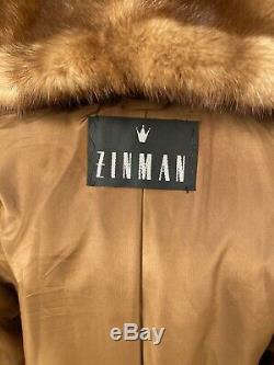 Amazing Zinman Whiskey Brown Full Length 50 Long Mink Fur Coat Large 8 10