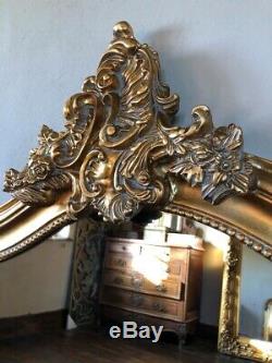 Antique Gold Large Full Length French Arch Leaner Dressing Dress Wall Mirror