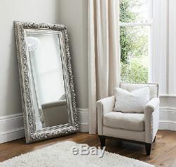 Antwerp X Large Silver shabby chic Full Length Wall Hung Floor Mirror 70 x 37