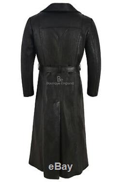 BLADE' Men's Black FULL-LENGTH Coat Wesley Snipes Real Napa Leather Coat 00147