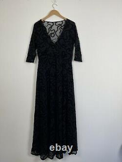 BN Black Milk Nest Of Snakes Black Velvet Witchy Halloween Gothic Maxi Dress L