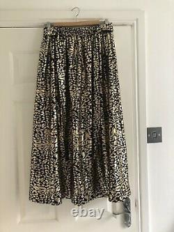 BNWOT Kemi Telford Gold Foil Leopard Print Skirt, Size L, Maxi