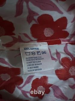 BNWT Pink City Prints Cotton Evelyn Dress, Candy Geranium Red / Pink & White, L