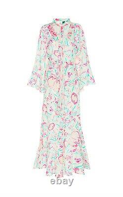 BNWT Rixo Amel Peach Floral Story Maxi Dress With Necktie Sz XS S M L XL