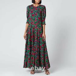 BNWT Rixo Kristen Hibiscus Floral Print Ruffled Maxi Dress Boho size L UK 14