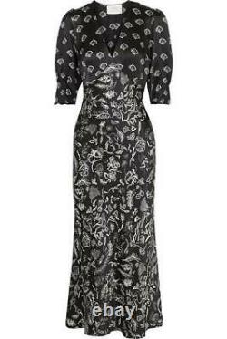 BNWT Rixo Laura Jackson Zadie Printed Silk Maxi Dress Size L UK 14