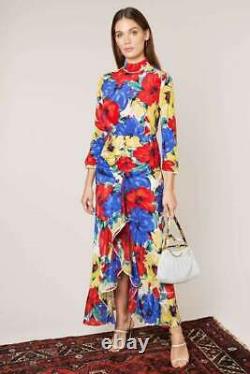 BNWT Rixo Lucy Diana Floral Silk Backless Dress XXS S L RRP£330
