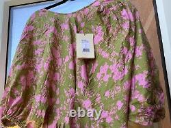 BNWT SS22 Stine Goya Aubrie Flower Foliage Pink Dress Rrp £310 L