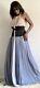 Bcbgmaxzria Colour Block Halter Neck Sleeveless Pleated Long Maxi Dress Sizel