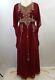 Beaded Full Length Red Dress With Long Sleeves Uk Size L