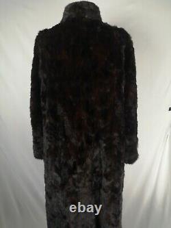 Beautiful 100% Natural Brown Mink Fur Coat full Length Size UK 16 Large