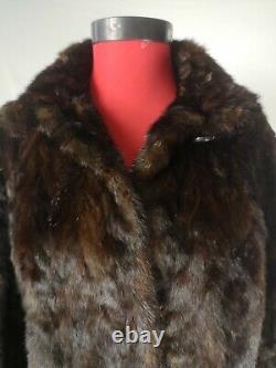 Beautiful 100% Natural Brown Mink Fur Coat full Length Size UK 16 Large