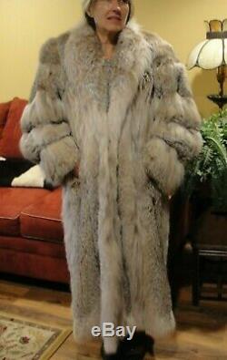 Beautiful Full Length Canadian Lynx Fur Coat Fits Med X- Large