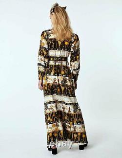 Beautiful HAYLEY MENZIES Animal Leopard Print Maxi Shirt Dress Size L BNWOT