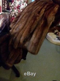 Beautiful Ladies Full Length Genuine RUSSIAN SABLE mink Fur Coat. Size L
