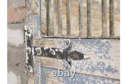 Beautiful Rustic Wrought Iron & Wooden Door Style Garden Mirror Large 3377