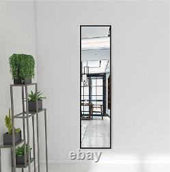 Beauty4U Full Length Mirror for Wall, 120 X 30 Cm Black Metal Frame Large Mirror