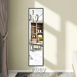 Beauty4U Full Length Mirror for Wall, 120 x 30 cm Black Metal Frame Large Mirror