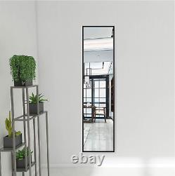 Beauty4U Full Length Mirror for Wall, 120 x 30 cm Black Metal Frame Large Mirror