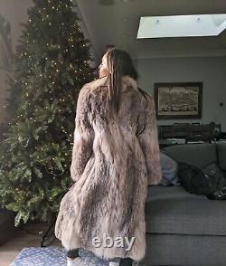 Birger Christensen Lynx Fur Coat Size Large 8-12 US Full Length